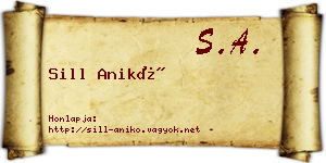 Sill Anikó névjegykártya