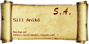 Sill Anikó névjegykártya
